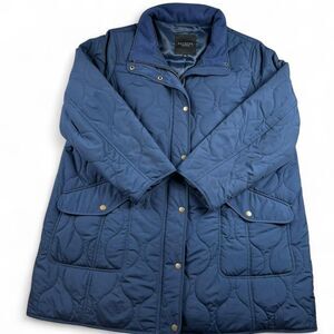 Talbots Navy Blue Quilted Coat Women’s 2XP Plus - Long Jacket Lightweight